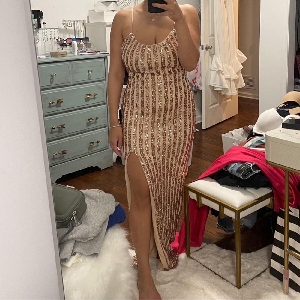 Sparkly Pink maxi  dress